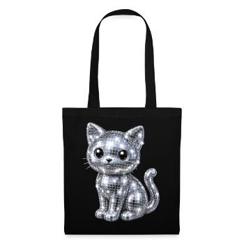 Cat Disco Glitter - Tote Bag - black - Front