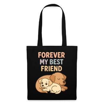 Cute Dogs Best Friend Design graphique pastel - Sac en tissu - noir - Devant