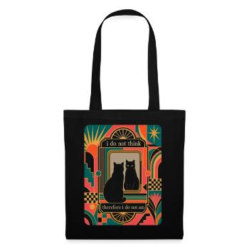 Philosophie drôle rétro Art déco du chat noir - Sac en tissu - noir - Devant