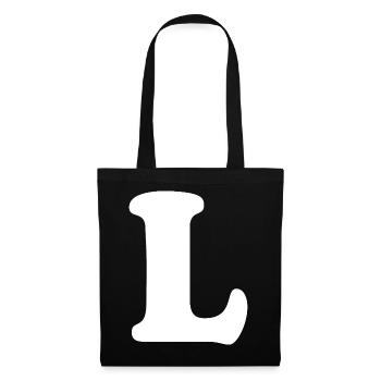 Imprimé grand style L | Point L | L Logo - Sac en tissu - noir - Devant