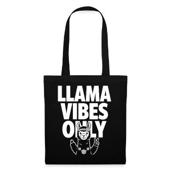 Vibrations de lama uniquement – Lama hippie - Sac en tissu - noir - Devant