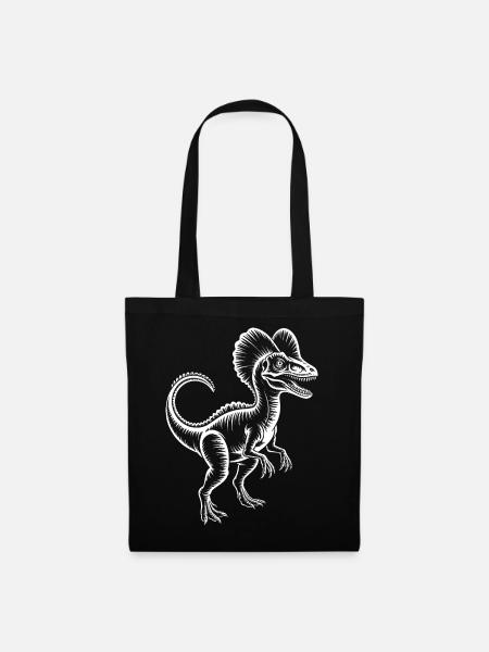 Frilliger Dino Silhouette - Stoffbeutel - Schwarz