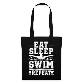 Schwimmer schwimmen Repeat-Swim Pool-fun Schwimm - Stoffbeutel - Schwarz - Vorne