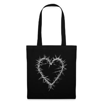 Stacheldraht Herz Barbwire Gothic Grunge Aesthetik - Stoffbeutel - Schwarz - Vorne