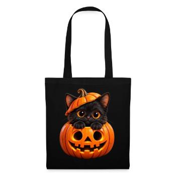 Kätzchen im Jack-o'-Lantern - Stoffbeutel - Schwarz - Vorne