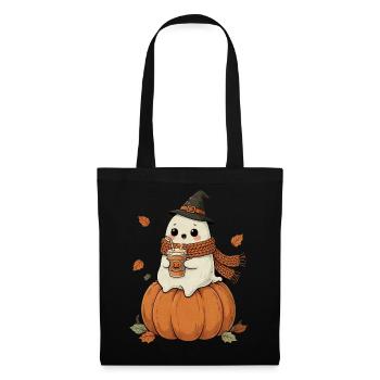 Cozy Halloween Gespenst Kürbis  - Stoffbeutel - Schwarz - Vorne