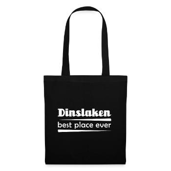 Dinslaken - Stadt best place ever - Stoffbeutel - Schwarz - Vorne