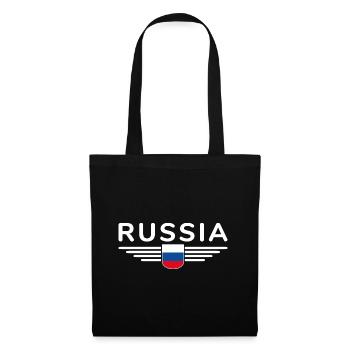 Russland T-Shirt – Stolz und Tradition - Stoffbeutel - Schwarz - Vorne