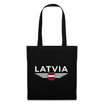 Lettland T-Shirt – Stolz und Tradition - Stoffbeutel - Schwarz - Vorne