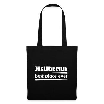 Heilbronn - Stadt best place ever - Stoffbeutel - Schwarz - Vorne