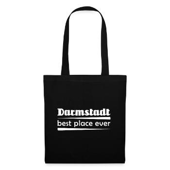 Darmstadt - Stadt best place ever - Stoffbeutel - Schwarz - Vorne
