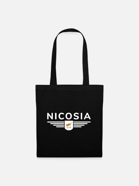 Nikosia Design – Hauptstadt Zyperns - Stoffbeutel - Schwarz