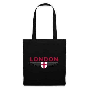London England Fan T-Shirt Design - Tote Bag - black - Front