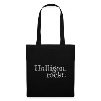 Halligen rockt - Textdesign mit Stadtnamen - Stoffbeutel - Schwarz - Vorne