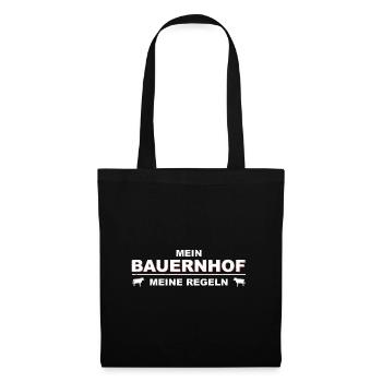 Mein Bauernhof - Meine Regeln Landwirtschaft Bauer - Stoffbeutel - Schwarz - Vorne