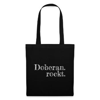 Doberan rockt - Textdesign mit Stadtnamen - Stoffbeutel - Schwarz - Vorne