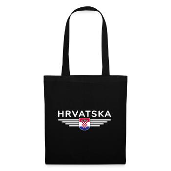 J’aime la Croatie, T-shirt design de style élégance - Sac en tissu - noir - Devant