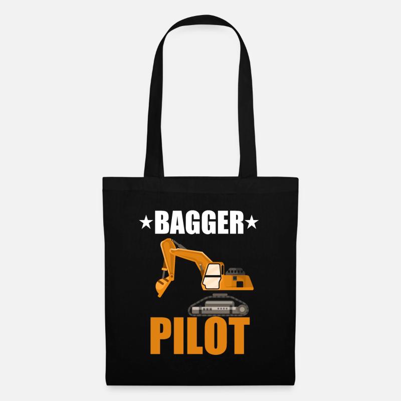 Bagger Pilot Shirt • Baggern • Bagger Geschenk - Stoffbeutel - Schwarz