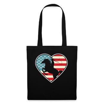 Western Riding Rodeo USA Horse Cowboy Gift - Tote Bag - black - Front