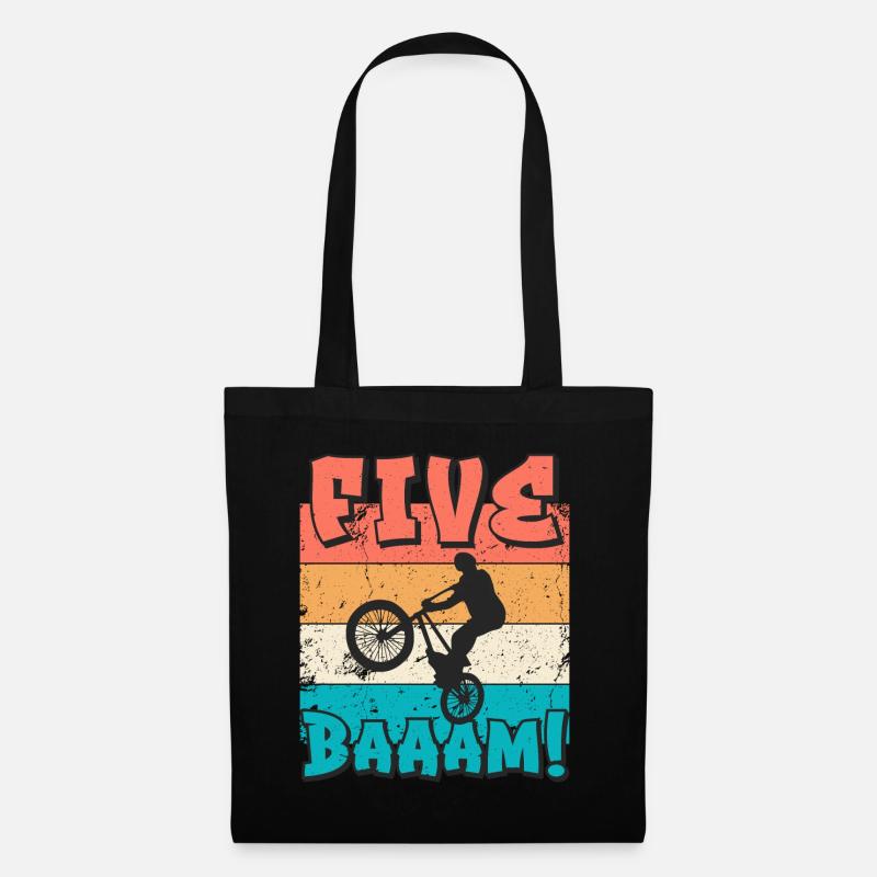 5. Geburtstag Bmx 5 Jahre Geschenk - Stoffbeutel - Schwarz