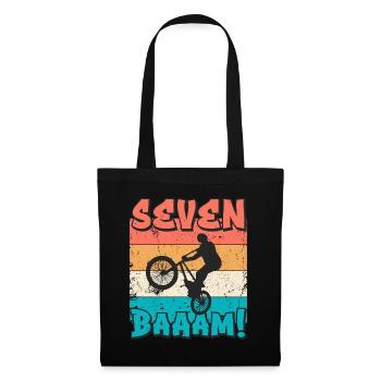 7. Geburtstag Bmx 7 Jahre Geschenk - Stoffbeutel - Schwarz - Vorne