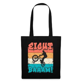 8 Geburtstag Bmx 8 Jahre Geschenk - Stoffbeutel - Schwarz - Vorne