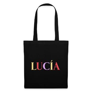 Prénom Femme Espagnole Lucía - Sac en tissu - noir - Devant