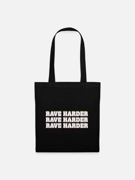 Rave Harder Techno - Stoffbeutel - Schwarz