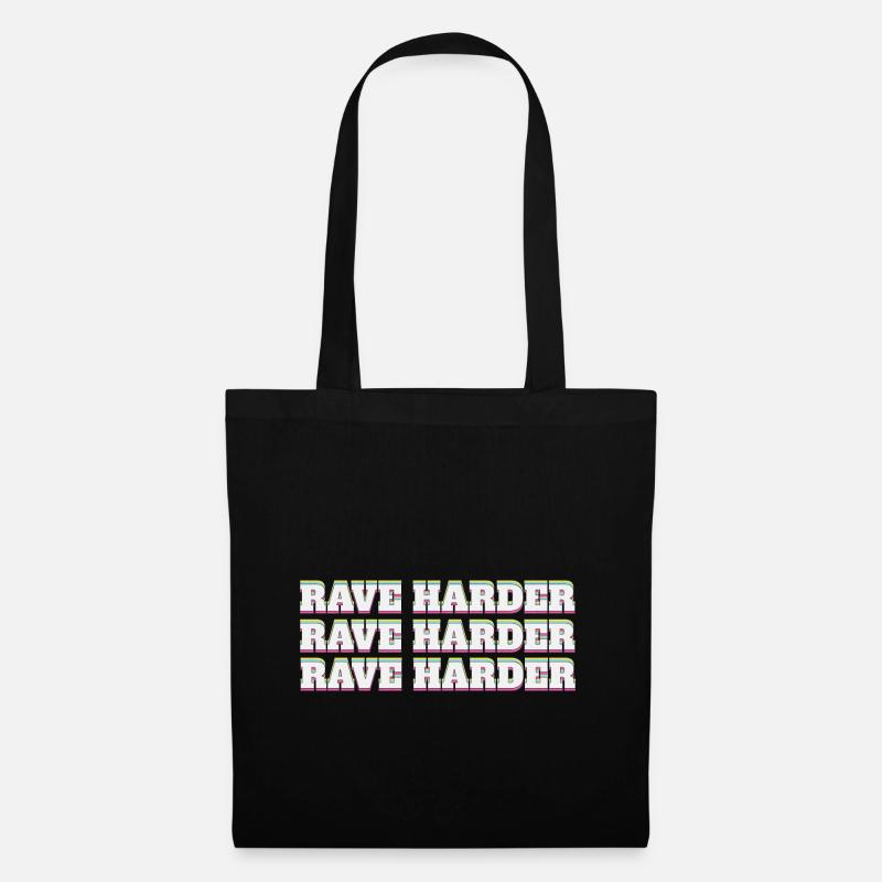 Rave Harder Techno - Stoffbeutel - Schwarz