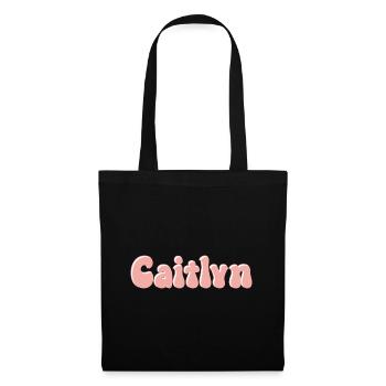 Mädchenname Caitlyn Retro Vorname Caitlyn Paar - Stoffbeutel - Schwarz - Vorne