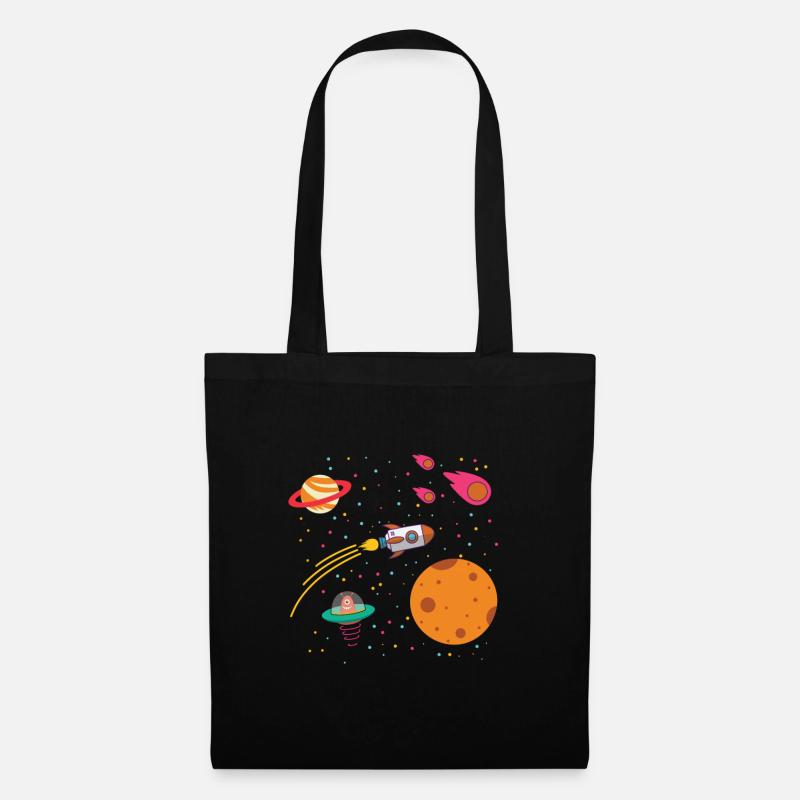 Space Rocket Stars Space Solar System Kids - Tote Bag - black