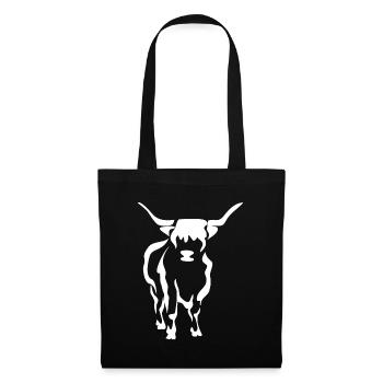 Cow cows beef farmer farmer silhouette gift - Tote Bag - black - Front