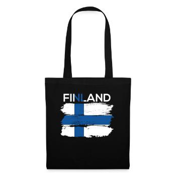 Finlande drapeau finlandais pays d'origine - Sac en tissu - noir - Devant