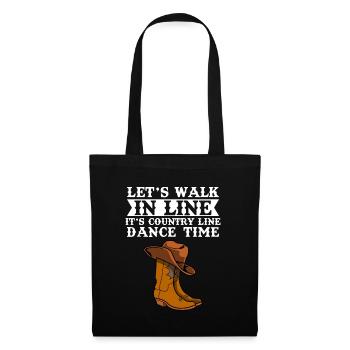 Line Dancing Geschenk I Country Line Dance - Stoffbeutel - Schwarz - Vorne