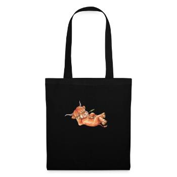 Vache écossaise highland bétail highland refroidissement - Sac en tissu - noir - Devant