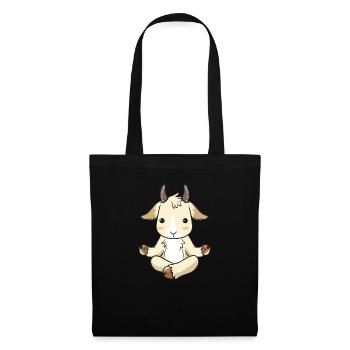 Yoga Ziege Ziegen Ziegenbock Goat Geschenk - Stoffbeutel - Schwarz - Vorne