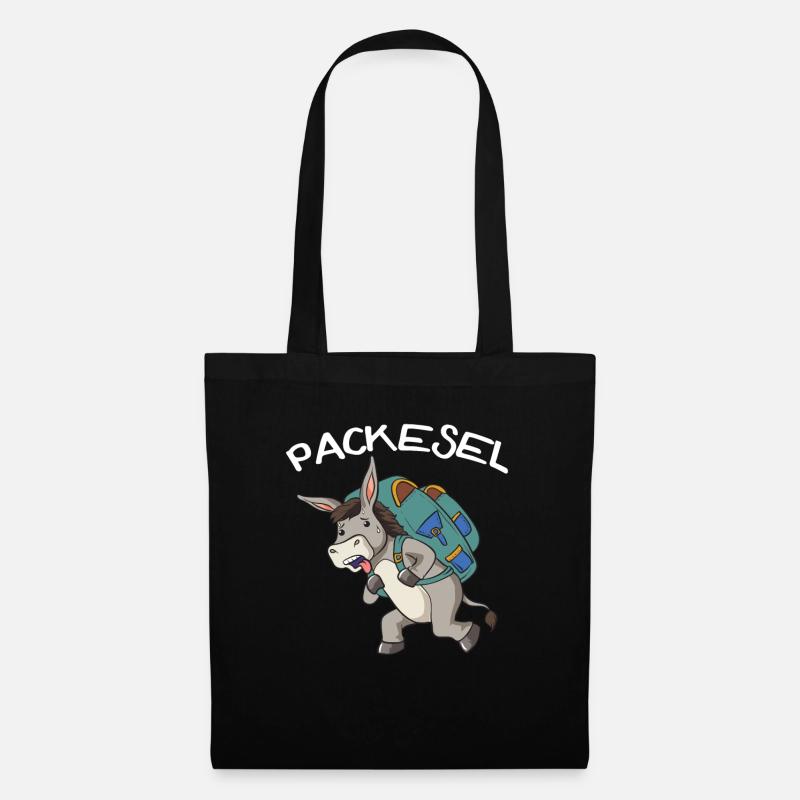 Esel Packesel Maultier Muli Donkey Geschenk - Stoffbeutel - Schwarz