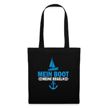 Segeln Boot Segelboot Geschenk I Kapitän Segler - Stoffbeutel - Schwarz - Vorne