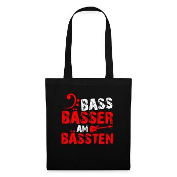 Bass Gitarre Geschenk I Musiker Basser Bassist - Stoffbeutel - Schwarz - Vorne