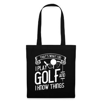 Golfer Golf - Stoffbeutel - Schwarz - Vorne