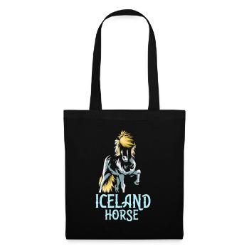 Cheval islandais - Sac en tissu - noir - Devant