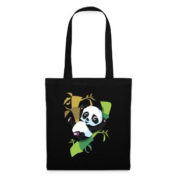 Panda - Sac en tissu - noir - Devant