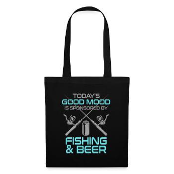Todays good moos is sponsored by fishing - Stoffbeutel - Schwarz - Vorne