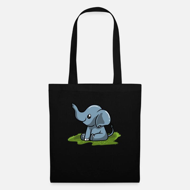 Elefant - Stoffbeutel - Schwarz