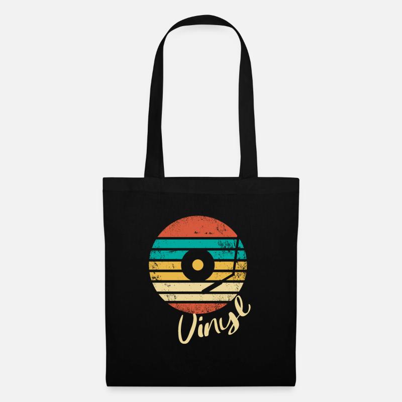 Disque vinyle - Sac en tissu - noir