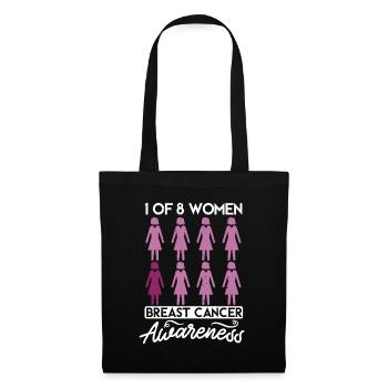 1 of 8 women breast cancer awareness - Tote Bag - black - Front