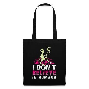 Je ne crois pas aux humains Alien Ufo - Sac en tissu - noir - Devant