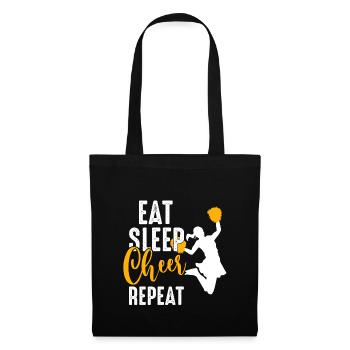 Eat Sleep Cheer Repeat - Süßes Cheerleading-Tanzge - Stoffbeutel - Schwarz - Vorne