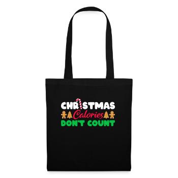 Christmas Calories Don't count Funny Christmas Gi - Stoffbeutel - Schwarz - Vorne