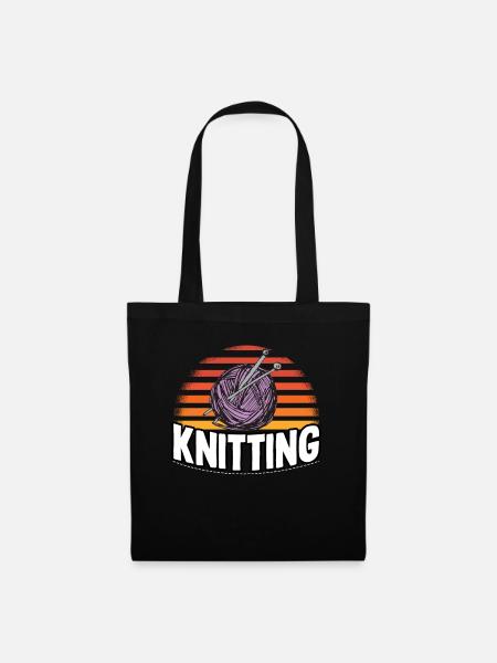 Knitting Knitting - Stoffbeutel - Schwarz